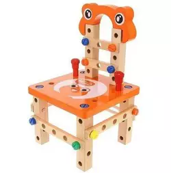 Деревянная игрушка-конструктор стул Kruzzel мастерская с деревянными инструментами