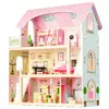 Деревянный кукольный домик Ecotoys ZA-4110 Fairytale Residence + 4 куклы