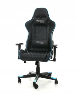 Геймерское кресло Venom Chairs VER 7.1 Черное с голубыми вставками