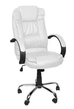 Компьютерное офисное кресло с эко кожи Malatec 8984 белое