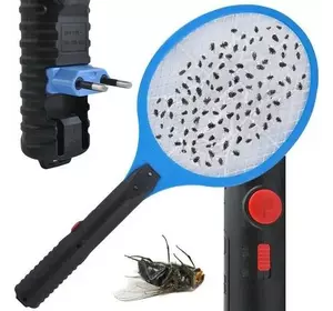 Электрическая мухобойка ракетка от мух и комаров Iso Trade аккумуляторная Синий