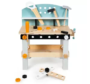 Игровой набор ECOTOYS деревянная детская мастерская с инструментами 32 элемента