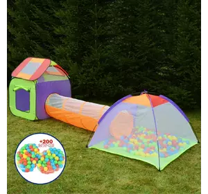 Детская игровая палатка Домик Malatec туннель 200шт мячей